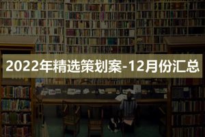 2022年精选策划案-12月份汇总